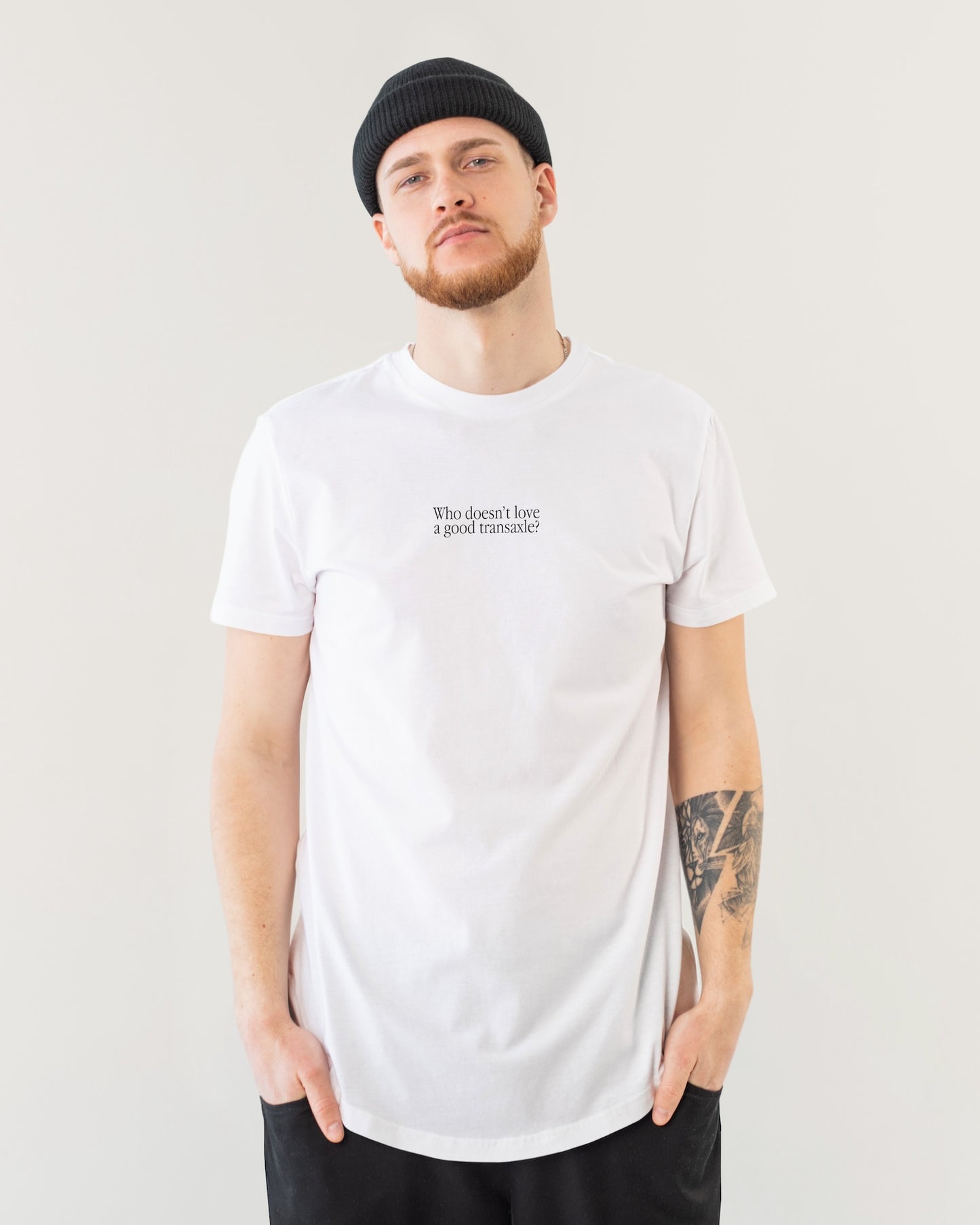 A good transaxle T-shirt, white