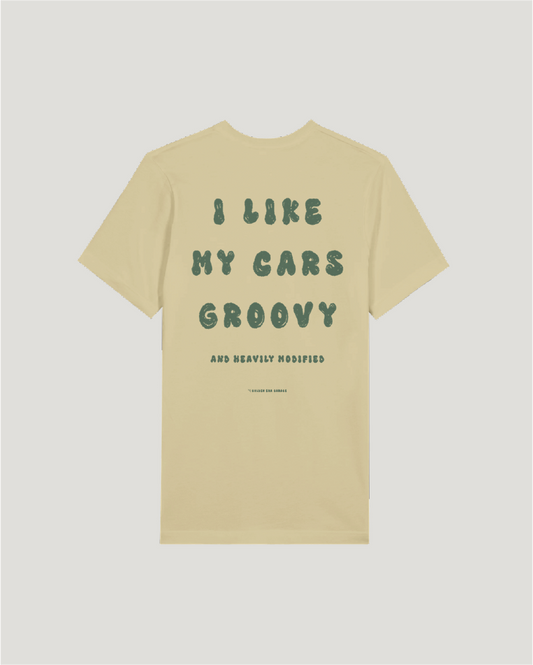 Groovy cars T-shirt, sand