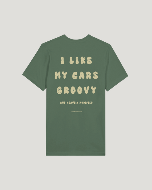 Groovy cars T-shirt, green